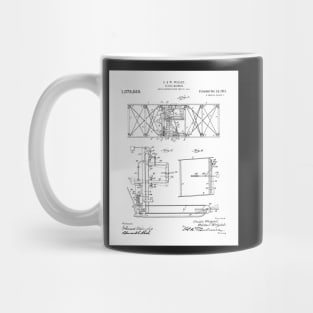 Wright Brothers Aircraft Patent - Aviation Art - Black And White Mug